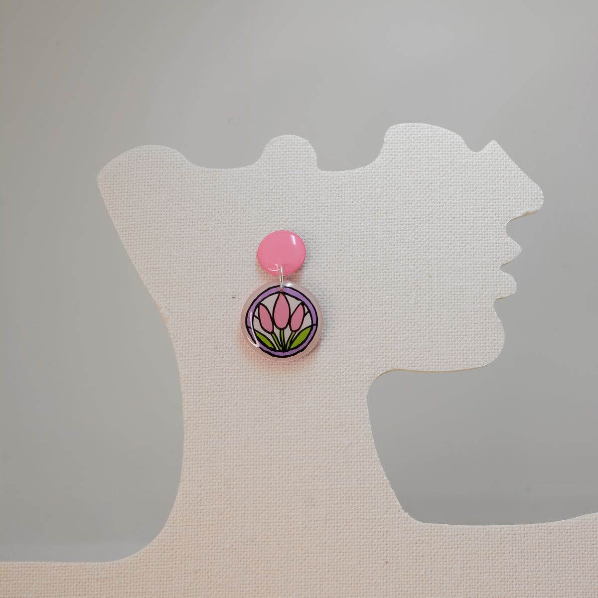Tiptoe Through the Tulips – Hand-Painted Resin Earrings