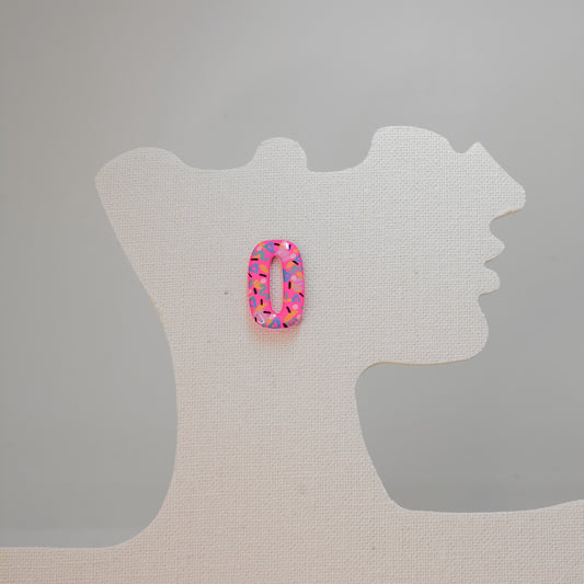 Retro Remix – Hot Pink Hand-Painted Statement Stud Earrings