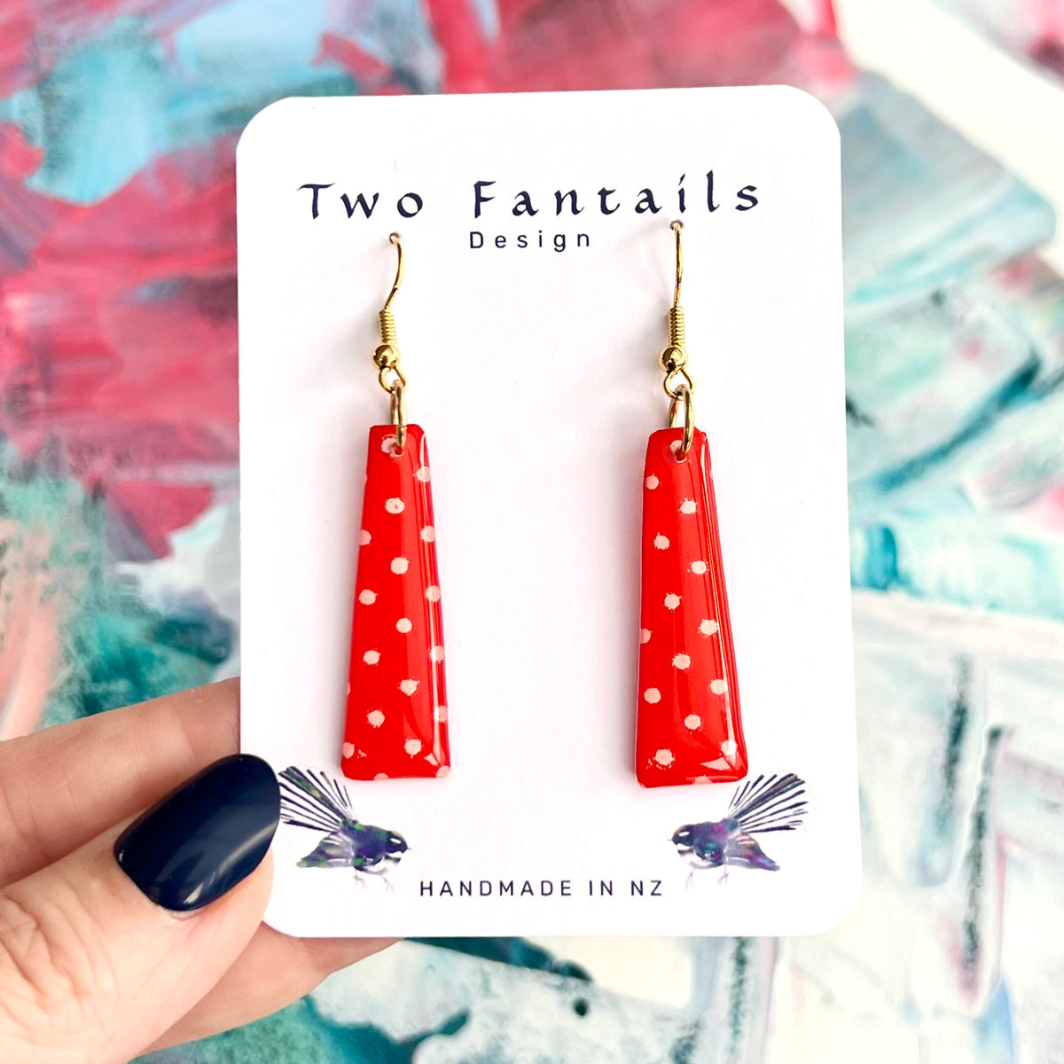 Dotty About Red – Polka Dot Drop Earrings
