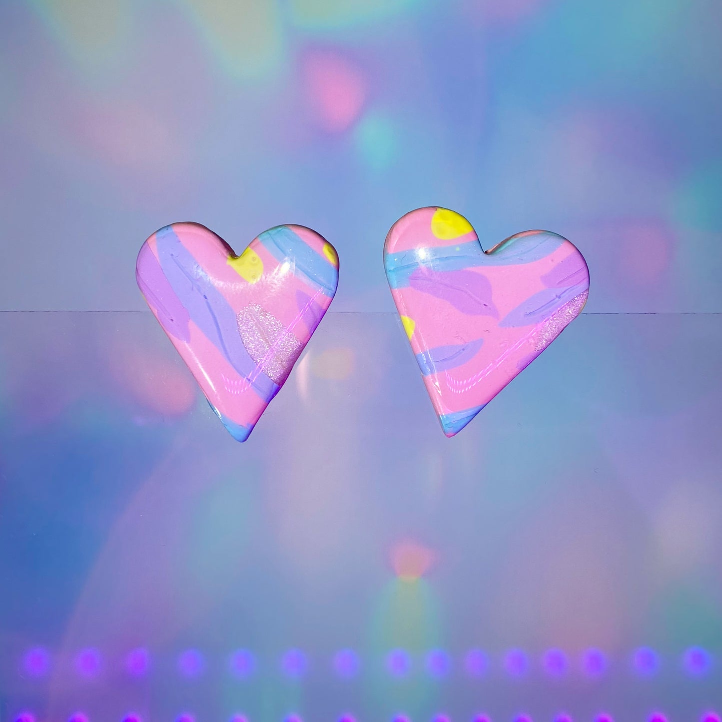 Pastel Hearts Statement Studs