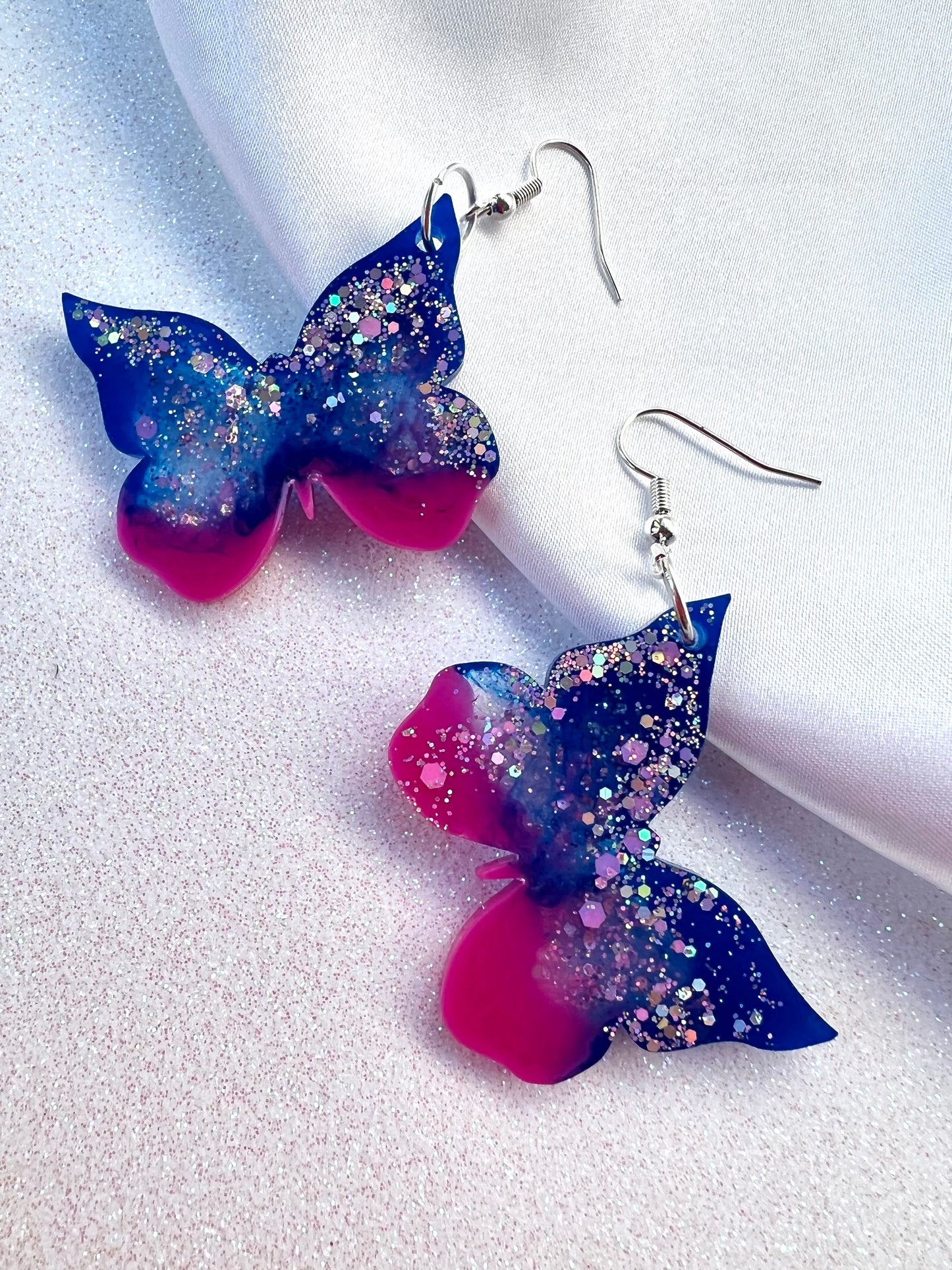 Sparkly Blue & Pink Butterflies