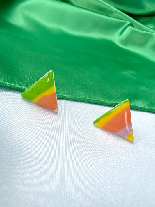 Striped Triangle Studs