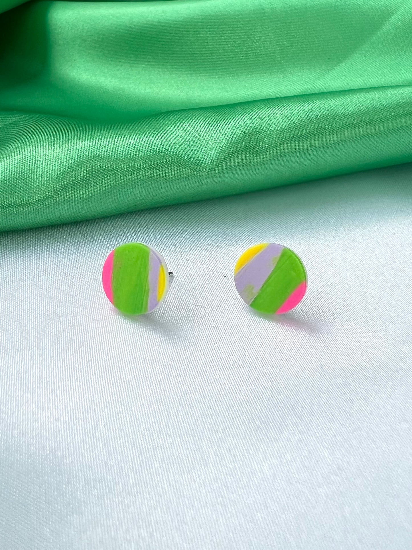 Striped Circle Studs