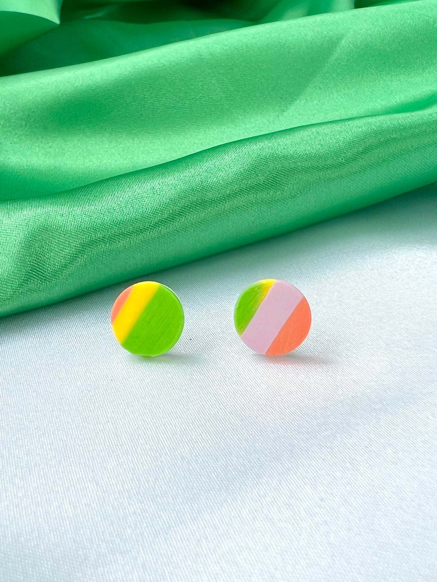 Striped Circle Studs