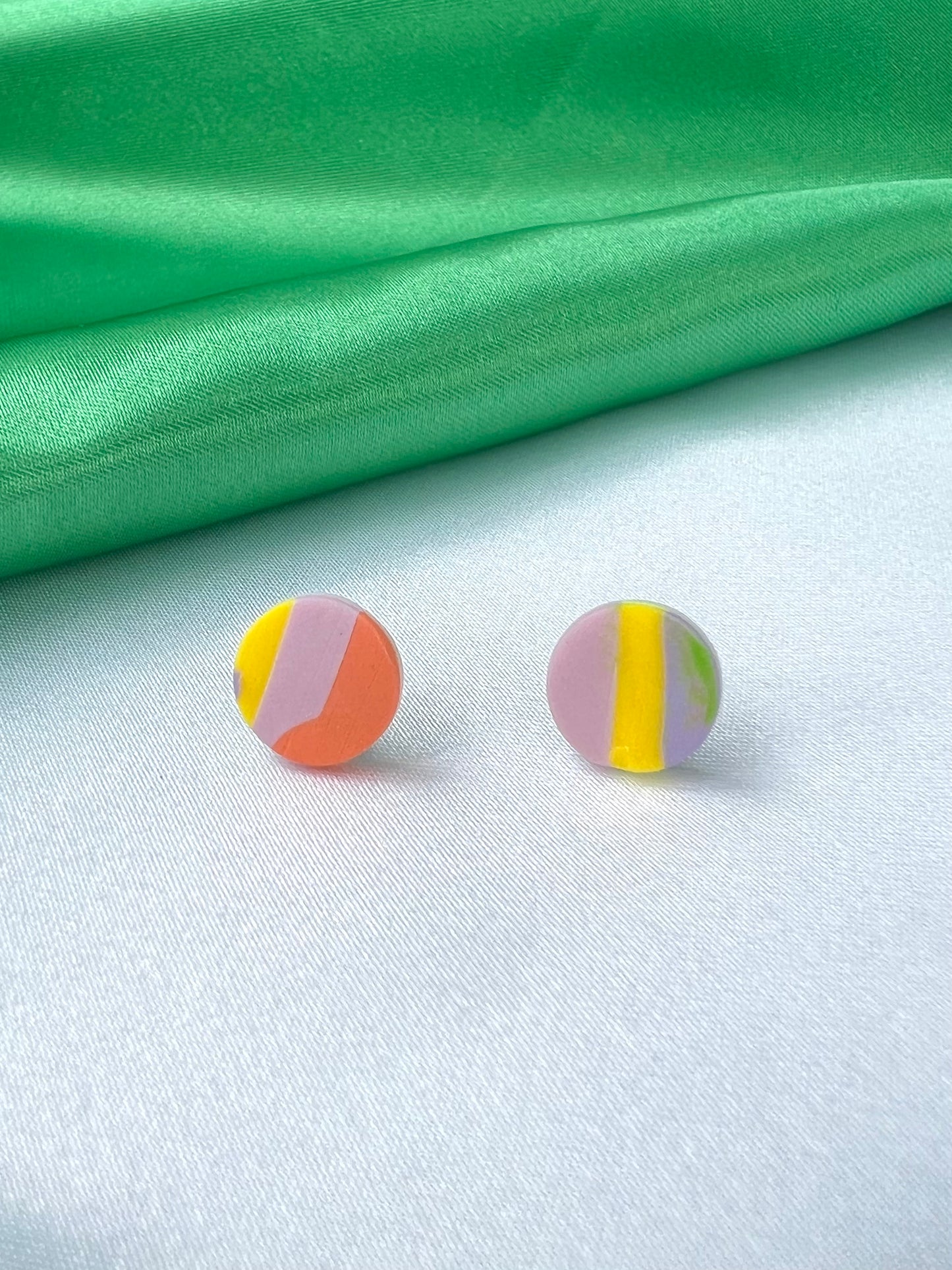 Striped Circle Studs