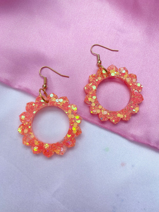 Orange Flower Dangles