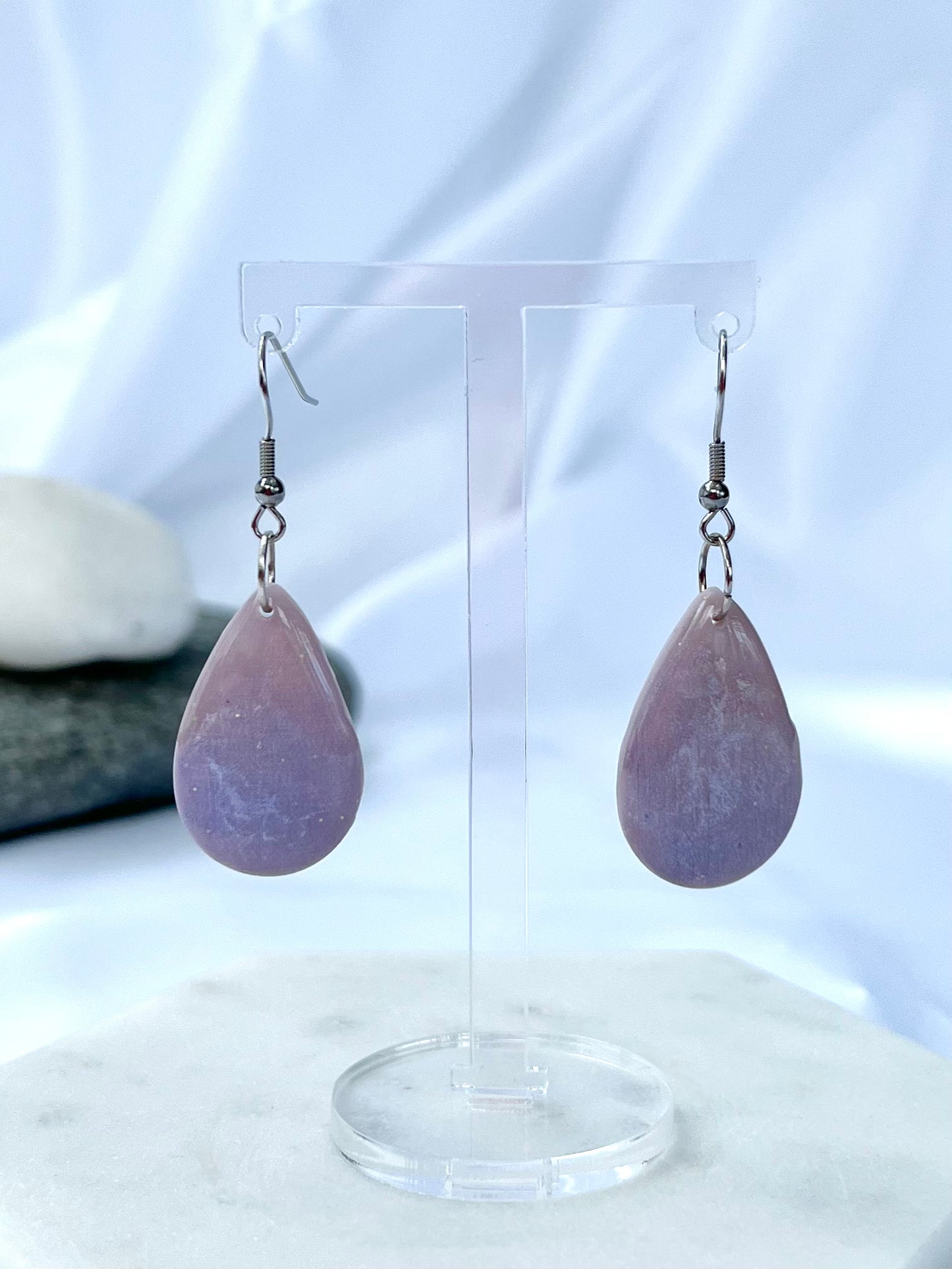 Lavender & Stone Teardrop Dangle